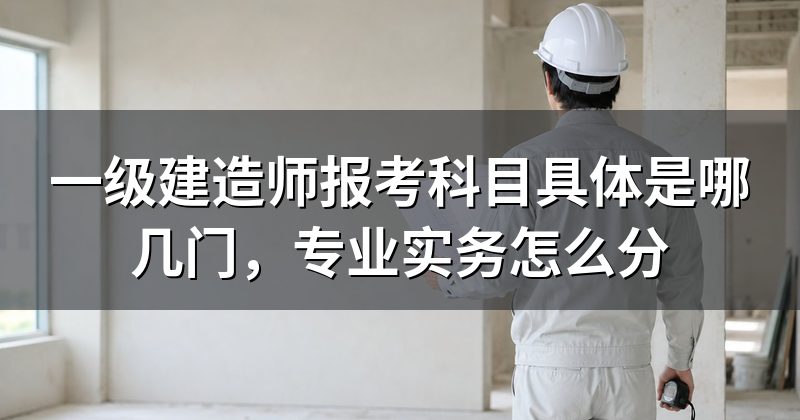 一级建造师报考科目具体是哪几门,专业实务怎么分