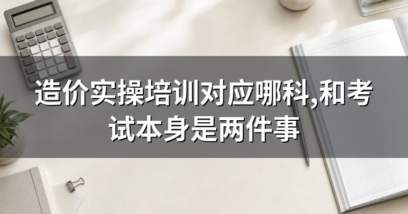 造价实操培训对应哪科,和考试本身是两件事