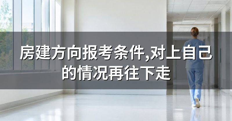 房建方向报考条件,对上自己的情况再往下走