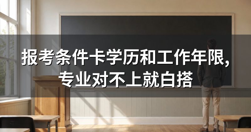 报考条件卡学历和工作年限,专业对不上就白搭