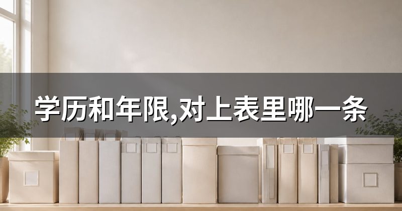 学历和年限,对上表里哪一条