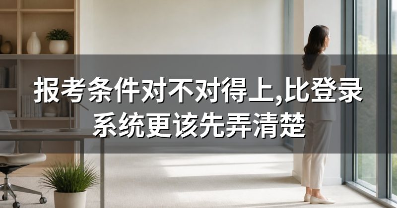 报考条件对不对得上,比登录系统更该先弄清楚