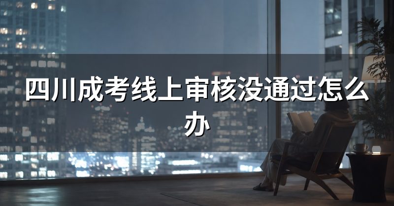 四川成考线上审核没通过怎么办