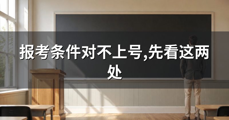 报考条件对不上号,先看这两处