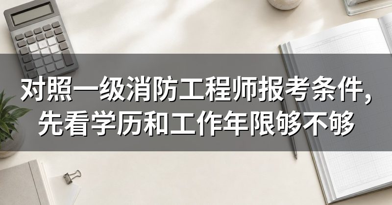 对照一级消防工程师报考条件,先看学历和工作年限够不够