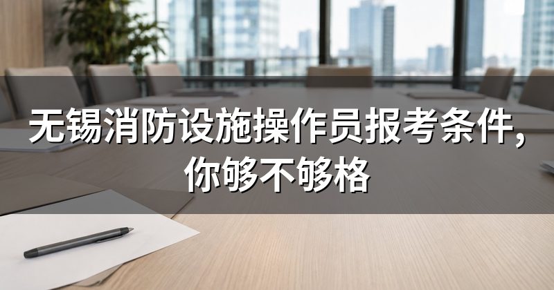 无锡消防设施操作员报考条件,你够不够格