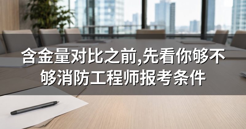 含金量对比之前,先看你够不够消防工程师报考条件