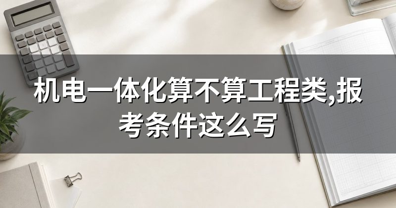 机电一体化算不算工程类,报考条件这么写
