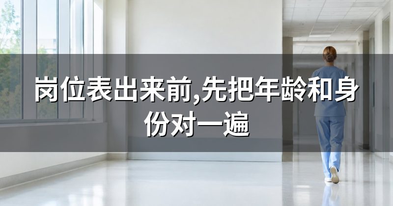 岗位表出来前,先把年龄和身份对一遍