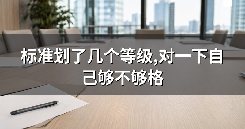 标准划了几个等级,对一下自己够不够格