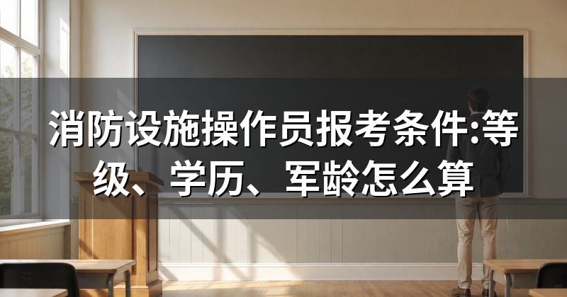 消防设施操作员报考条件:等级、学历、军龄怎么算
