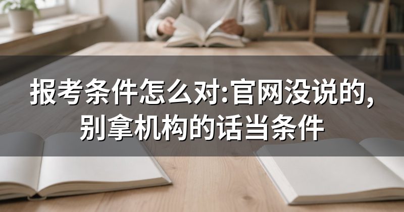 报考条件怎么对:官网没说的,别拿机构的话当条件