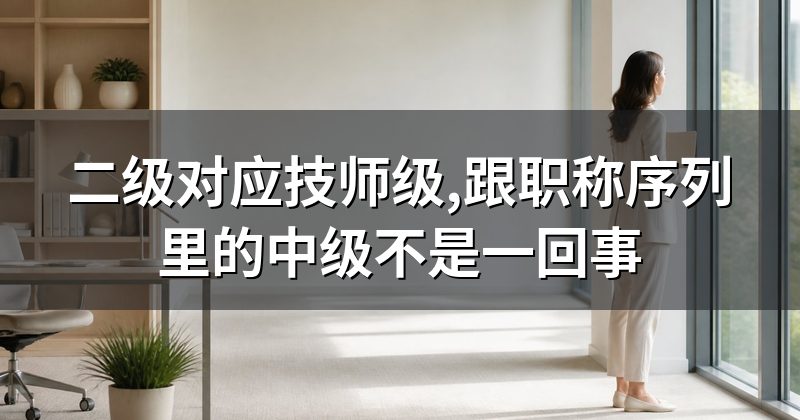 二级对应技师级,跟职称序列里的中级不是一回事