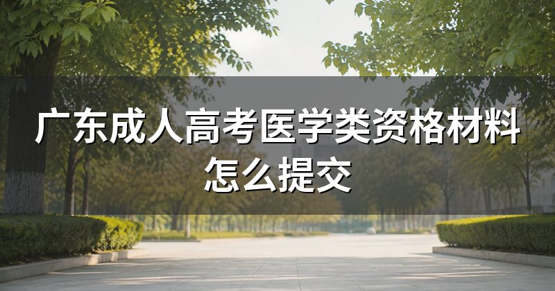 广东成人高考医学类资格材料怎么提交