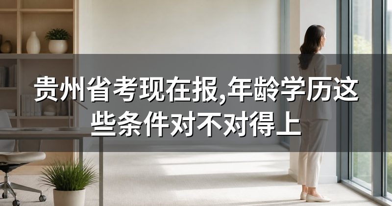 贵州省考现在报,年龄学历这些条件对不对得上