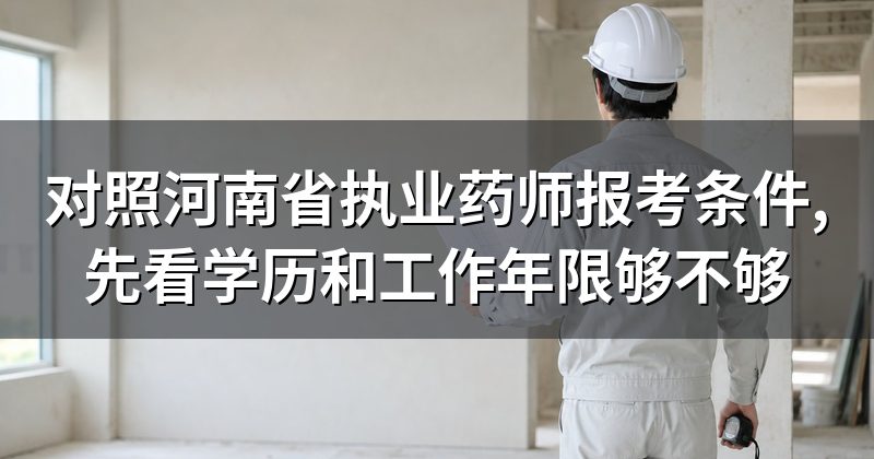 对照河南省执业药师报考条件,先看学历和工作年限够不够
