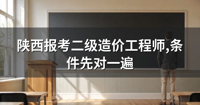 陕西报考二级造价工程师,条件先对一遍