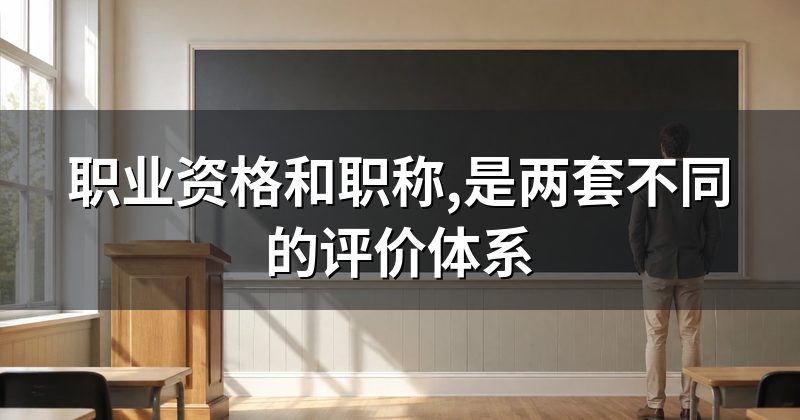 职业资格和职称,是两套不同的评价体系