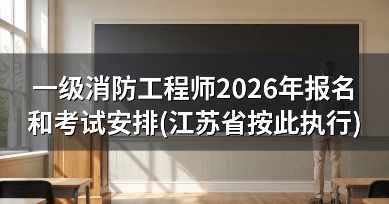 一级消防工程师2026年报名和考试安排(江苏省按此执行)