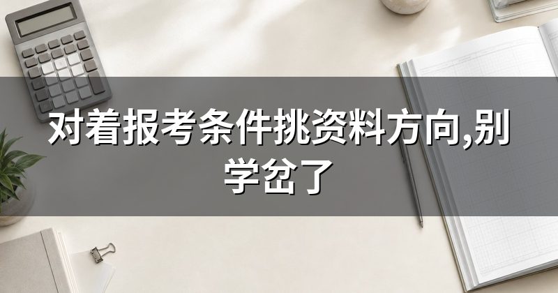 对着报考条件挑资料方向,别学岔了
