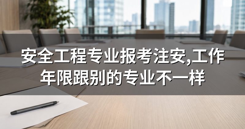 安全工程专业报考注安,工作年限跟别的专业不一样