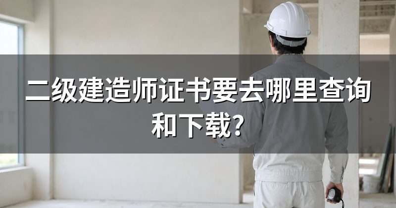 二级建造师证书要去哪里查询和下载?
