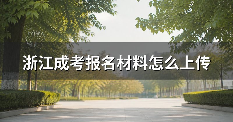 浙江成考报名材料怎么上传
