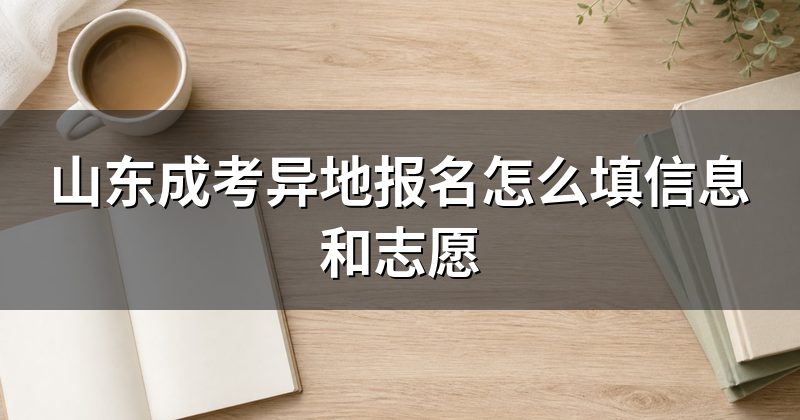 山东成考异地报名怎么填信息和志愿