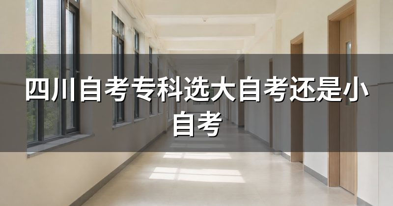 四川自考专科选大自考还是小自考