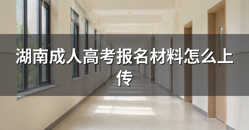 湖南成人高考报名材料怎么上传