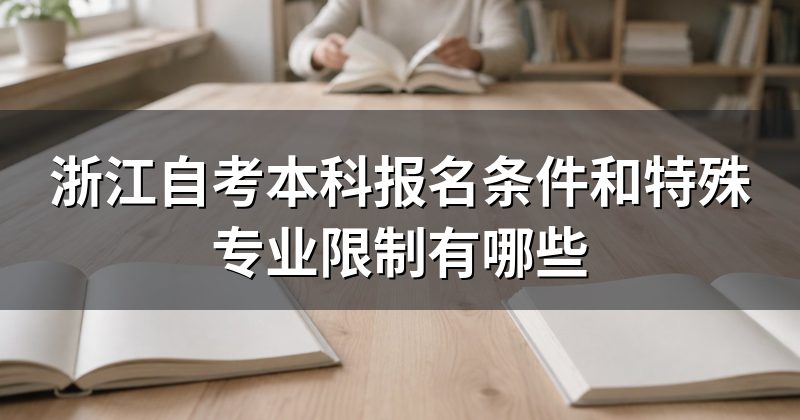 浙江自考本科报名条件和特殊专业限制有哪些