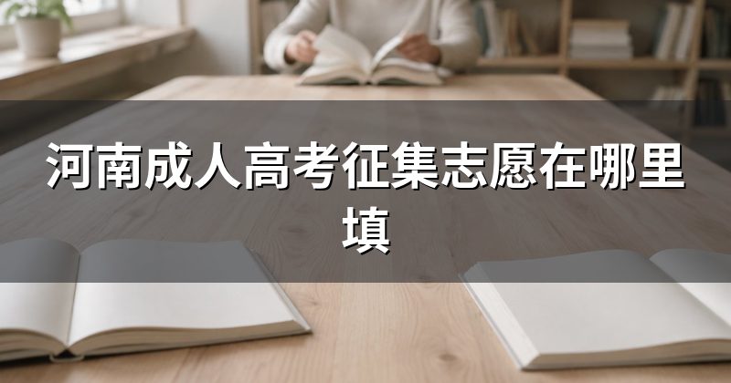 河南成人高考征集志愿在哪里填