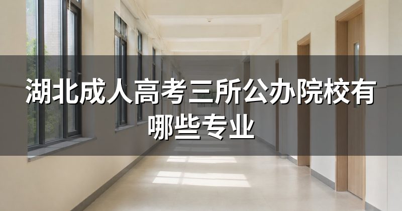 湖北成人高考三所公办院校有哪些专业