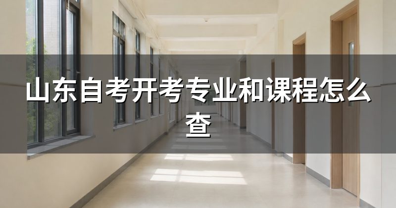 山东自考开考专业和课程怎么查