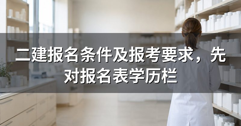 二建报名条件及报考要求，先对报名表学历栏