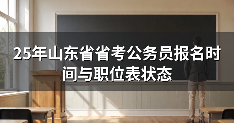 25年山东省省考公务员报名时间与职位表状态