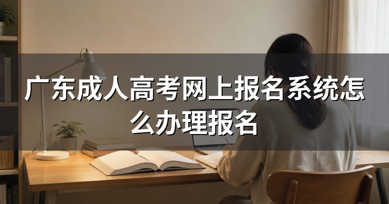 广东成人高考网上报名系统怎么办理报名