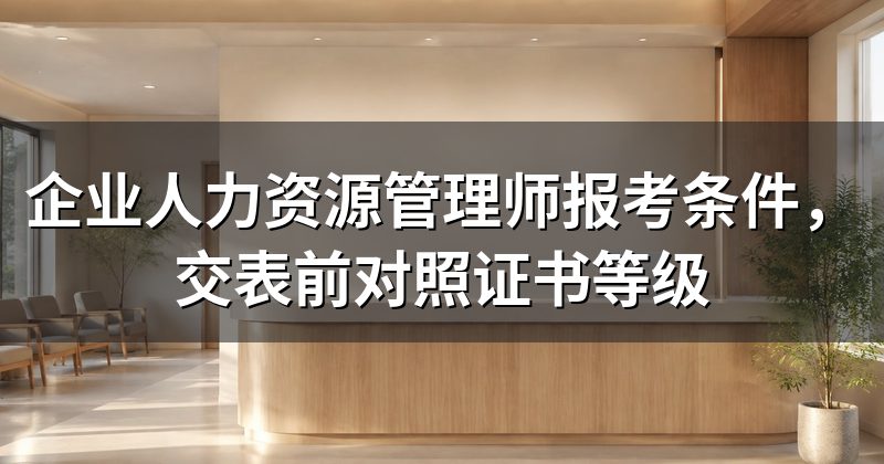 企业人力资源管理师报考条件,交表前对照证书等级