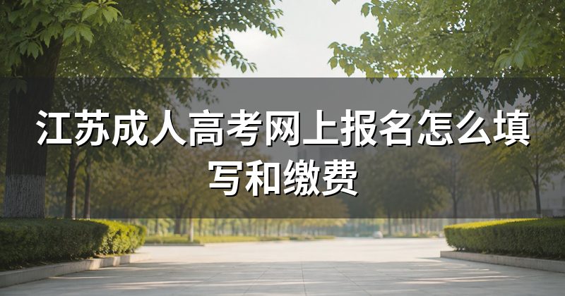 江苏成人高考网上报名怎么填写和缴费