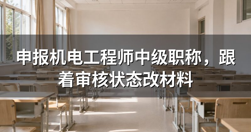 申报机电工程师中级职称,跟着审核状态改材料