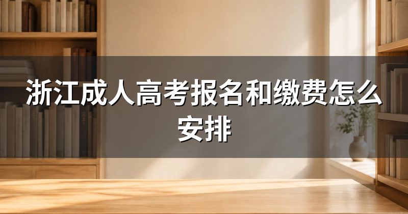 浙江成人高考报名和缴费怎么安排