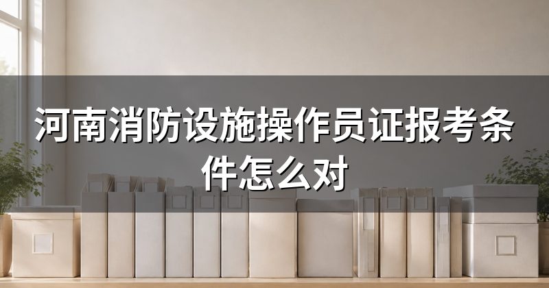 河南消防设施操作员证报考条件怎么对