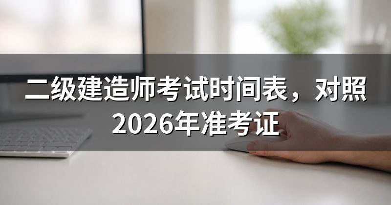 二级建造师考试时间表,对照2026年准考证