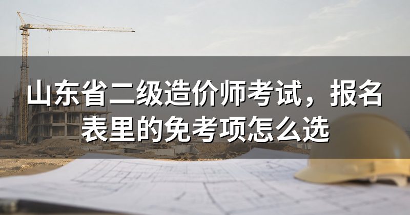 山东省二级造价师考试,报名表里的免考项怎么选