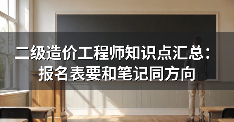 二级造价工程师知识点汇总:报名表要和笔记同方向
