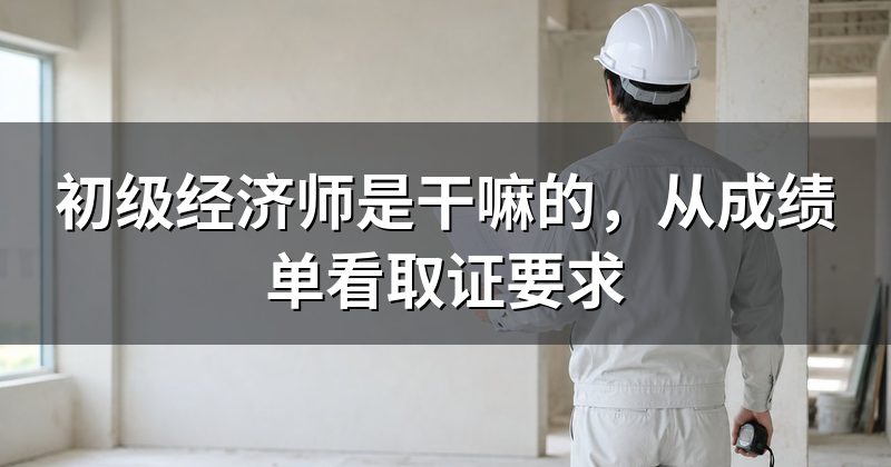 初级经济师是干嘛的,从成绩单看取证要求