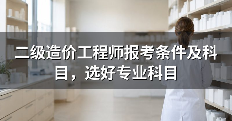 二级造价工程师报考条件及科目,选好专业科目