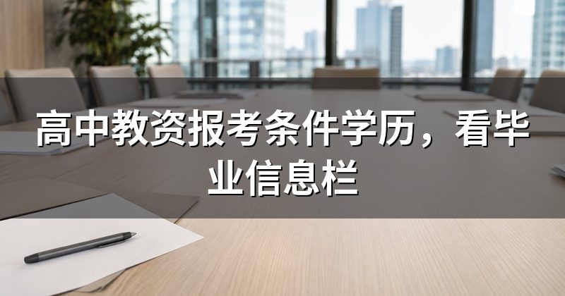 高中教资报考条件学历，看毕业信息栏