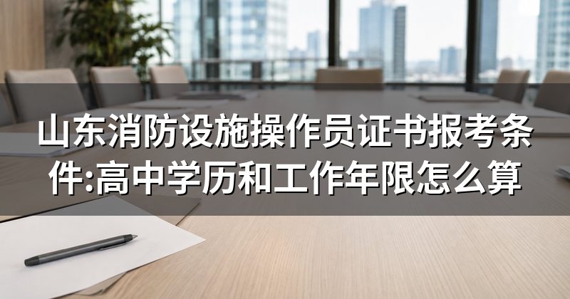山东消防设施操作员证书报考条件:高中学历和工作年限怎么算