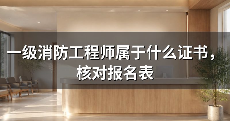 一级消防工程师属于什么证书，核对报名表